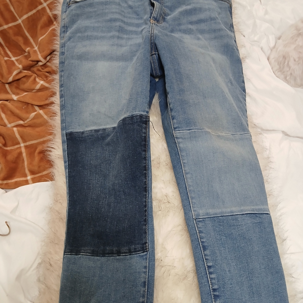 Universal Thread Blue Patchwork Skinny Jeans